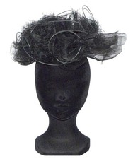 CHAPEAU taille unique de cérémonie CRAZY HAT femme MADE in FRANCE noir black hat