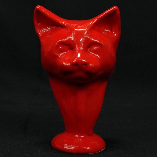 Buste sculpture chat rouge - sculpture,