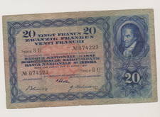 BILLET 20 FRANCS SUISSE DU 27