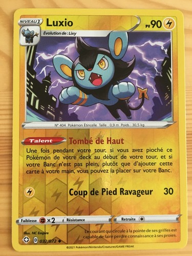 Carte pokémon reverse luxio - pokémon,