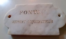 Art Populaire Ancienne PLAQUE NOMINATIVE FONTAN en MARBRE No Laiton No Email