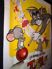 TOM ET JERRY la ronde joyeuse  ! rare affiche cinema animation bd dessin billard