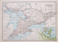 1894 Carte Province Of Ontario Reine Victoria Niagara Falls Renfrew Lambton