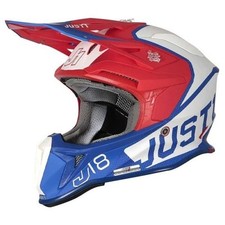Casque Moto Just1 J18 MIPS Vertigo Bleu Blanc Motocross Enduro Off Road Motard
