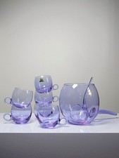 Service à sangria/punch vintage années 70 cristal Alexandrite "Bleikristall"