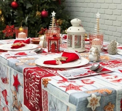 Nappe fête joyeux noël - nappe,