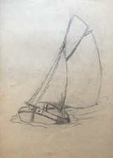 Karl Freede 1908-2000 voilier Tjalk en mer du Nord de la Frise orientale