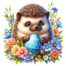 Autocollant mural autocollant hérisson de Pâques doux autocollant mural 18...