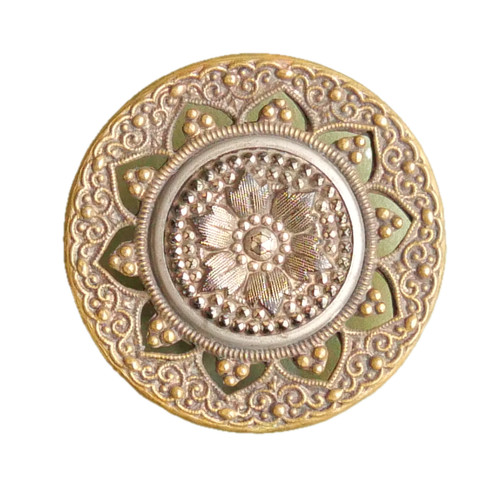 Bouton ancien métal verre - bouton, &