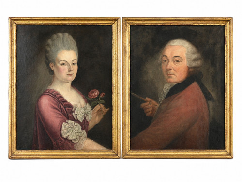 Tableau ancien auto portrait