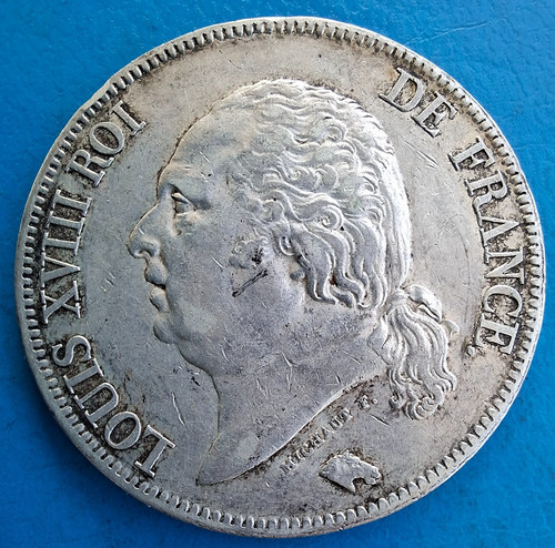 Louis xviii écu 5 - xviii,