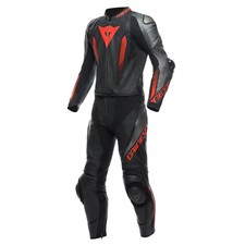 Dainese Laguna Seca 5 2tlg. Combinaison Cuir de Moto (Noir / Anthracite / Rot) T