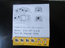 DECAL CARTOGRAPH FDS AMR BAM X FERRARI 250 GT SWB TOUR FRANCE 1960 N° 164  1/43°