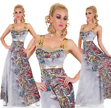 Maxy Robe Imprimée Longue Empire Évasée Élégante Neuve