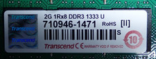 2 x DDR3 2GB Transcend 2G 2Rx8
