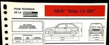 7)Fiche Technique Automobile R.T.A (RTA) ; SEAT " Ibiza 1,5 SXI "
