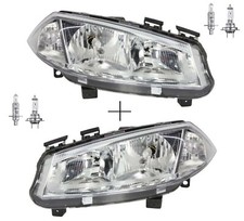 RENAULT MEGANE II 2002-2005 2 PHARE AVANT GAUCHE+DROIT ÉLECTRIQUE + H1 H7 CHROM