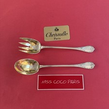 SERVICE SALADE CHRISTOFLE  MARLY  28CM METAL ARGENTE Et VERMEIL TRÈS BEL ÉTAT