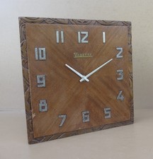 Pendule art déco bois sculpté VEDETTE ancien pendulette horloge cuisine MARCHE