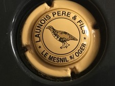 capsule de champagne Launois père et fils, crème et marron 