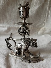 Splendide bougeoir XIXe en bronze argenté