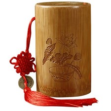  Boîte de rangement élégante en bambou pour pièces de monnaie, tirelire en forme