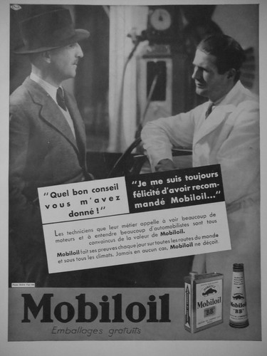 Publicité 1934 mobiloil - mobiloil, fait