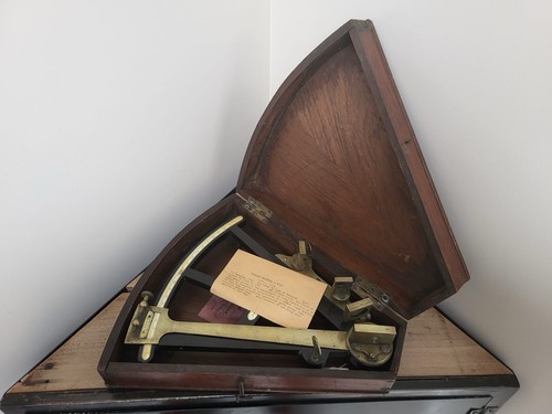 Antique ebony sextant octan - sextant/,