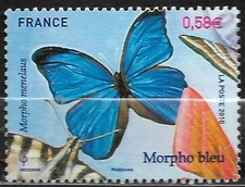 FRANCE oblitéré 2010 Nature Les papillons Morpho bleu Y&T N° 4497