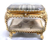 ?? BOITE A BIJOUX ANCIEN ECRIN COFFRET VERRE BISEAUTES VUE HOTEL DE VILLE 50