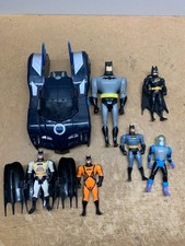 LOT DE 5 FIGURINES KENNER BATMAN + UNE BATMOBILE MATTEL + UN GRAND BATMAN QUICK