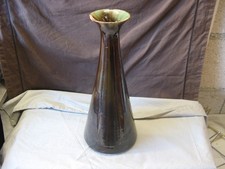 Vase conique Clément Massier Golfe Juan 1870-1890 — signé — 31,5cm de haut