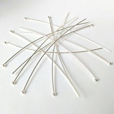 LOT de 40 TIGES CLOUS tête ronde BOULE BALL 70 x 0,7mm ARGENTE 7cm SANS NICKEL