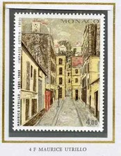 MONACO N° 1392 DE 1983 TABLEAU DE MAURICE UTRILLO IMPASSE COTTIN 1910 NEUF**