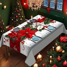 Nappe de Noël Rectangle Décoration de Table Festive/Conviviale Plusieurs Motifs