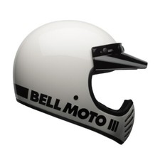 Casque Intégral Bell MOTO-3 Cafe Racer Mono Classic Brillant Blanc -