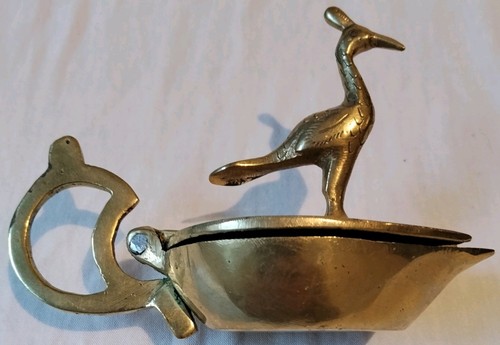 Ancien cendrier laiton - ancien, oiseau