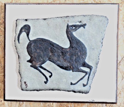 Cadre céramique décor - , cheval