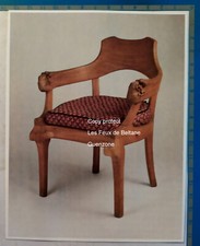 August ENDELL fauteuil orme tissu  Art Nouveau photo document clipping