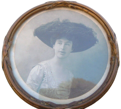 Cadre photo rond bronze - , laiton