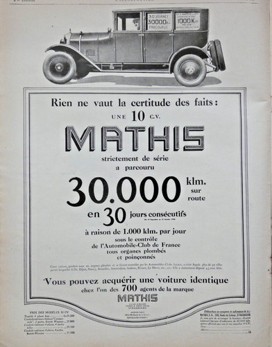 Publicité presse 1926 - publicitÉ, de