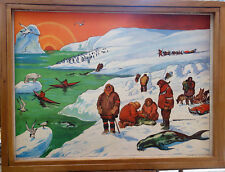 ancienne affiche scolaire rossignol géographie pays froids esquimaux carrière 