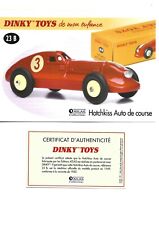 DINKY TOYS Fiche + Certificat HOTCHKISS AUTO DE COURSE Dinky Toys 23 B Atlas