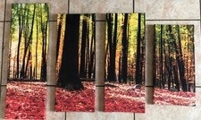 4 panneaux non encadrés art moderne peinture photo Arbres En Sous Bois