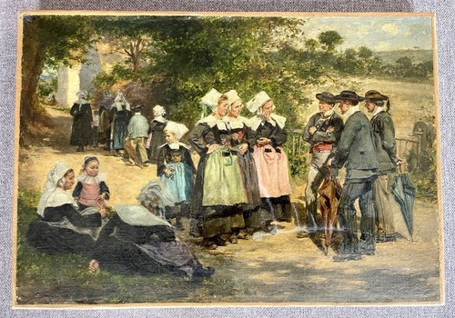 Ancien tableau bretagne breton - ancien,