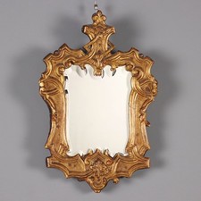 Miroir Louis XIV Ancien Bois Doré Verre Italie XVIIIe Siècle Original