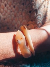 Bracelet serpent Vintage corne naturelle 70s/80s | Bracelet enroulé artisanal