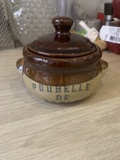 Poubelle de table en grès ancienne