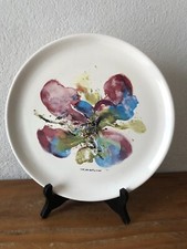 superbe et rare Assiette de Zao Wou-KI - Orchidée - 1986 -