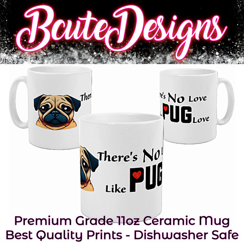 Ceramic mug pug design cute - mug,